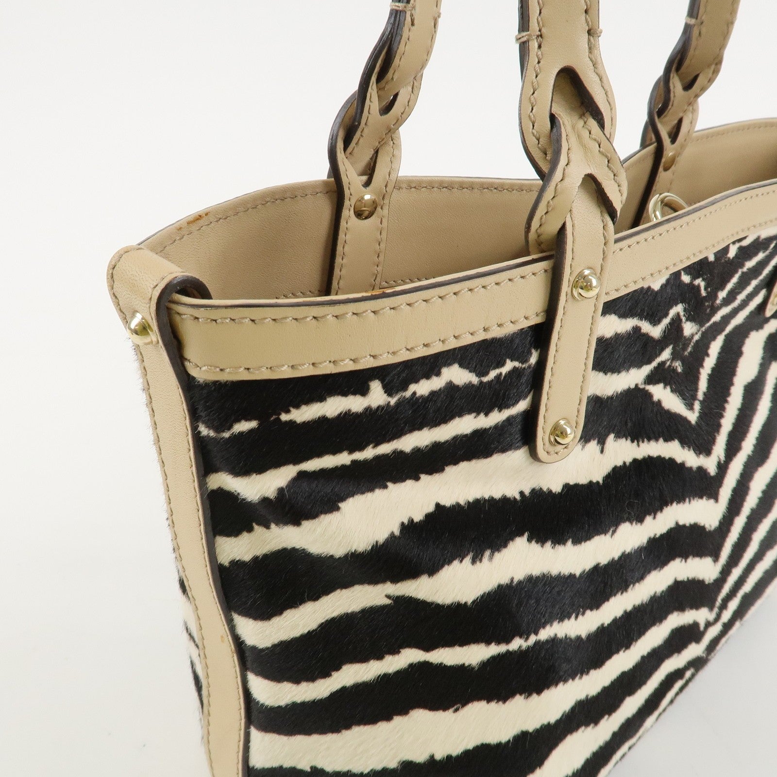 Gucci Tote Bag - Beige, Black, Haraco Leather