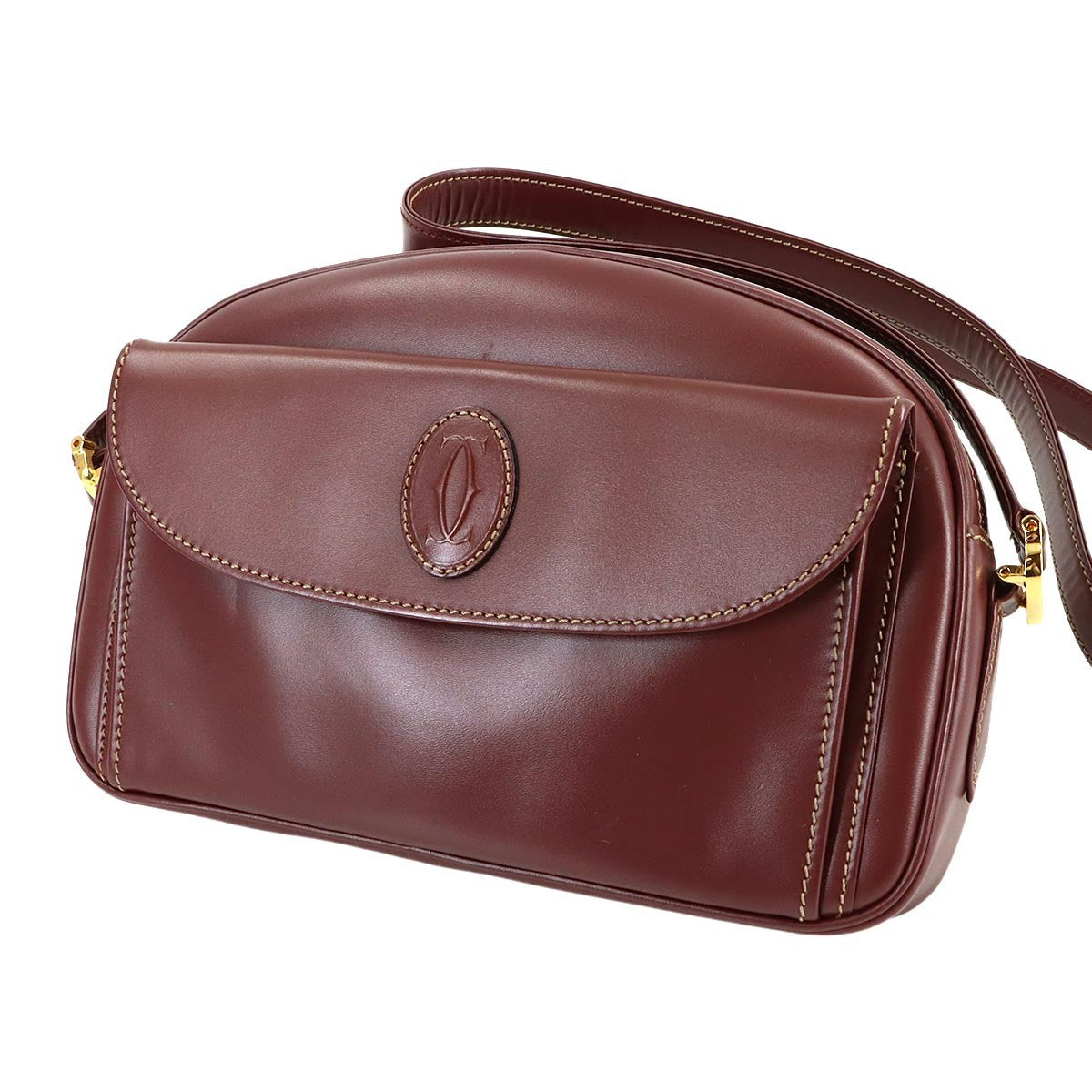 Cartier Must Line Shoulder Bag - Bordeaux, Leather