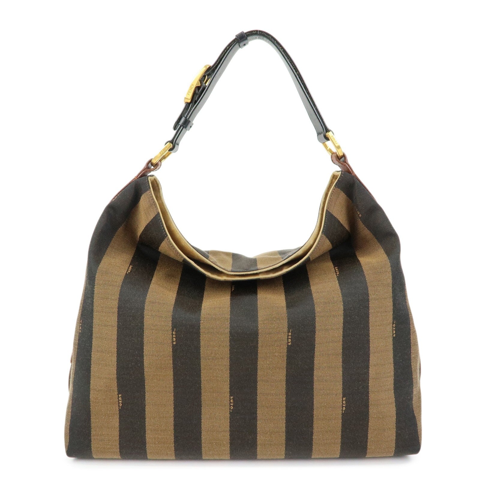 Fendi 8BR653 Shoulder Bag - Brown, Black, Canvas, Leather