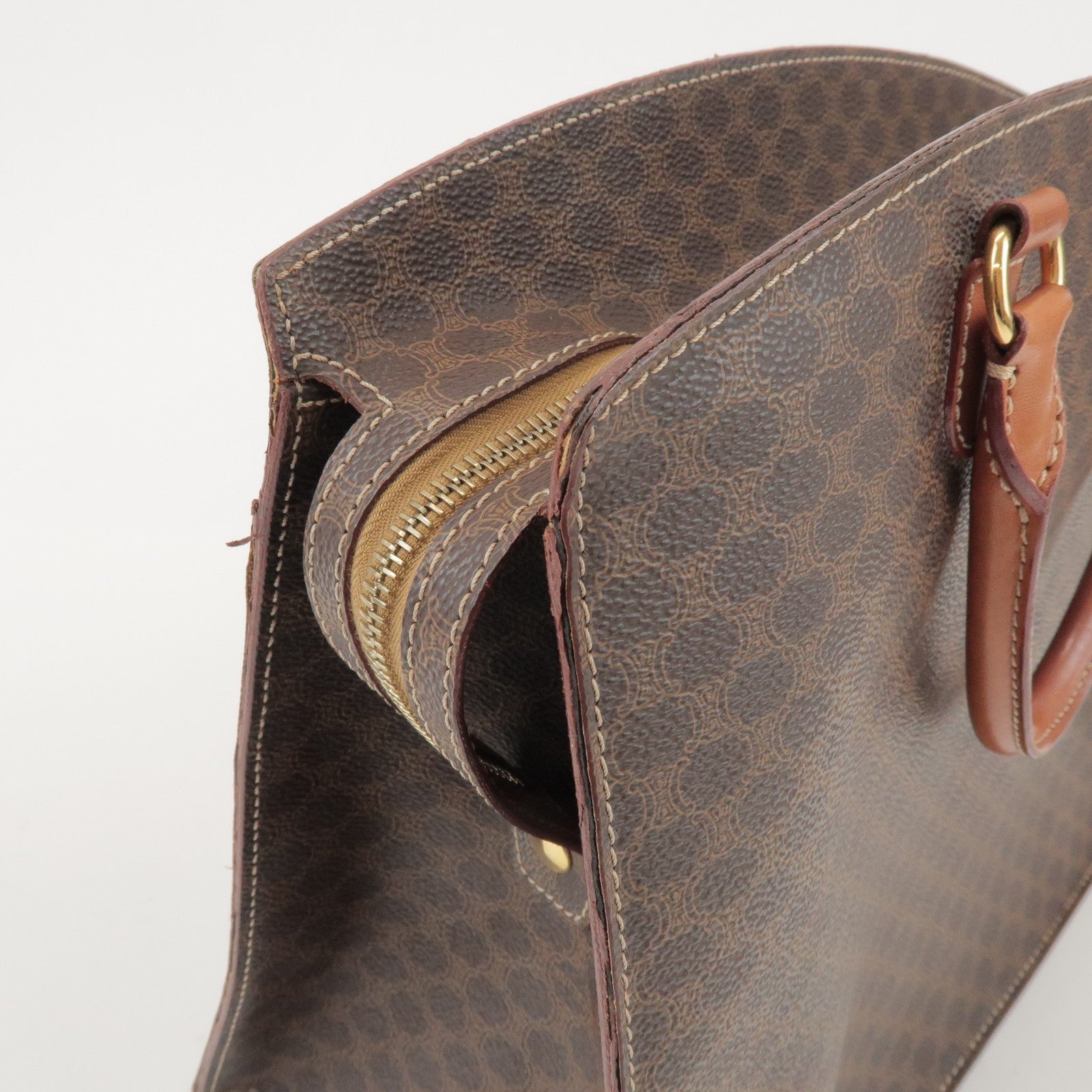 Celine Tote Bag Handbag - Brown, PVC Coated Canvas and Leather