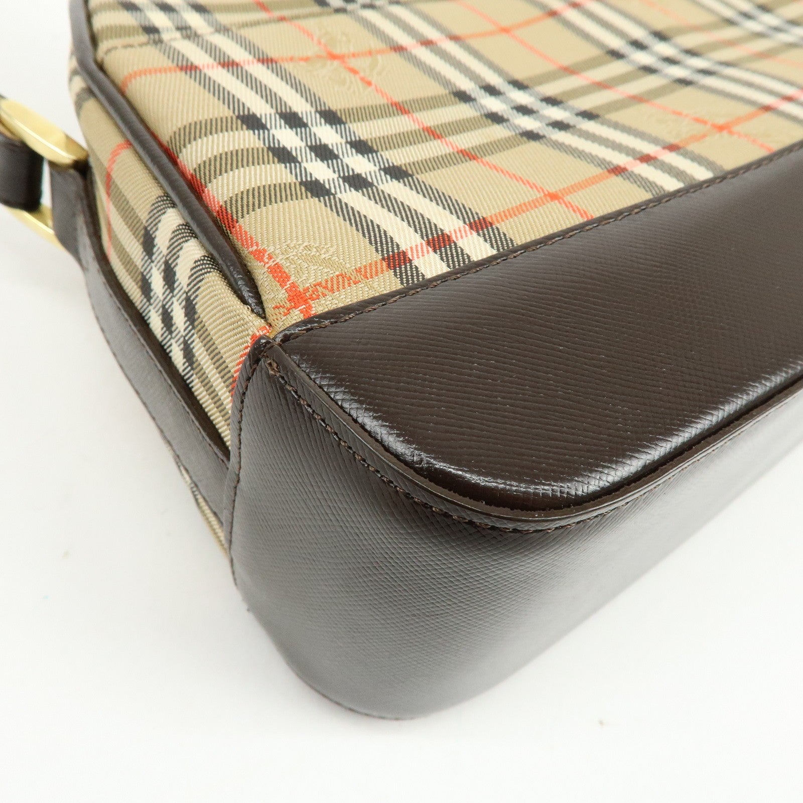 Burberry Nova Plaid Shoulder Crossbody Bag - Beige, Canvas, Leather