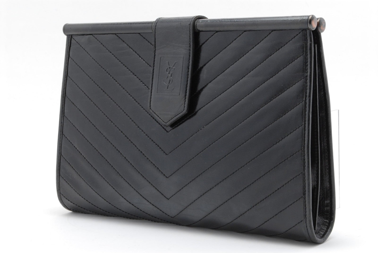Saint Laurent Yves Clutch Bag - Black, Leather