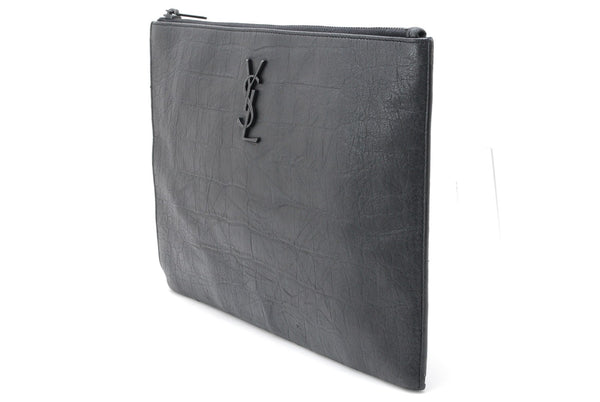Saint Laurent Clutch Pouch Bag - Black, Leather