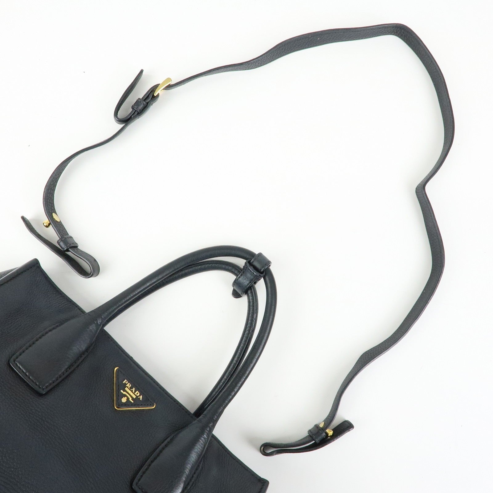 Prada 2way Bag Handbag - Black, Calf Leather