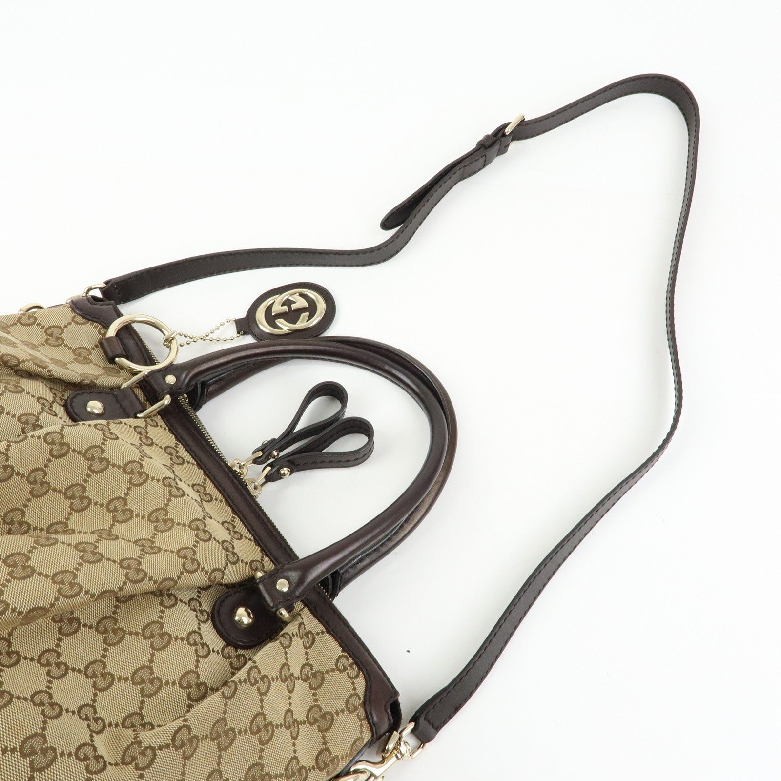 Gucci 247902 2Way Bag - Brown, Canvas and Leather