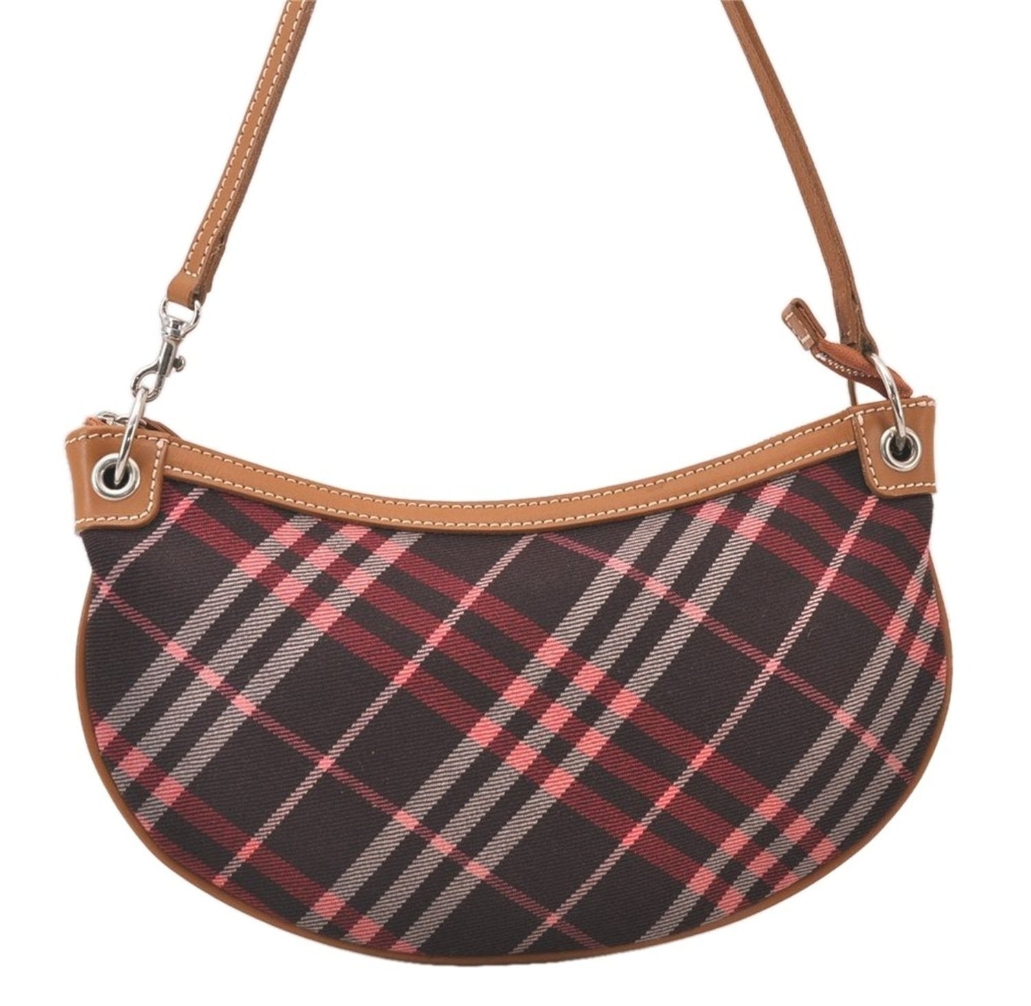 Burberry Blue Label Check Hand Bag - Red, Canvas