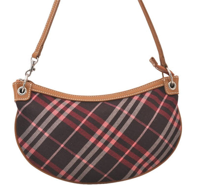 Burberry Blue Label Check Hand Bag - Red, Canvas