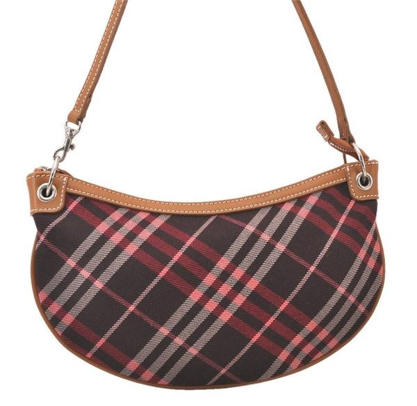 Burberry Blue Label Check Hand Bag - Red, Canvas