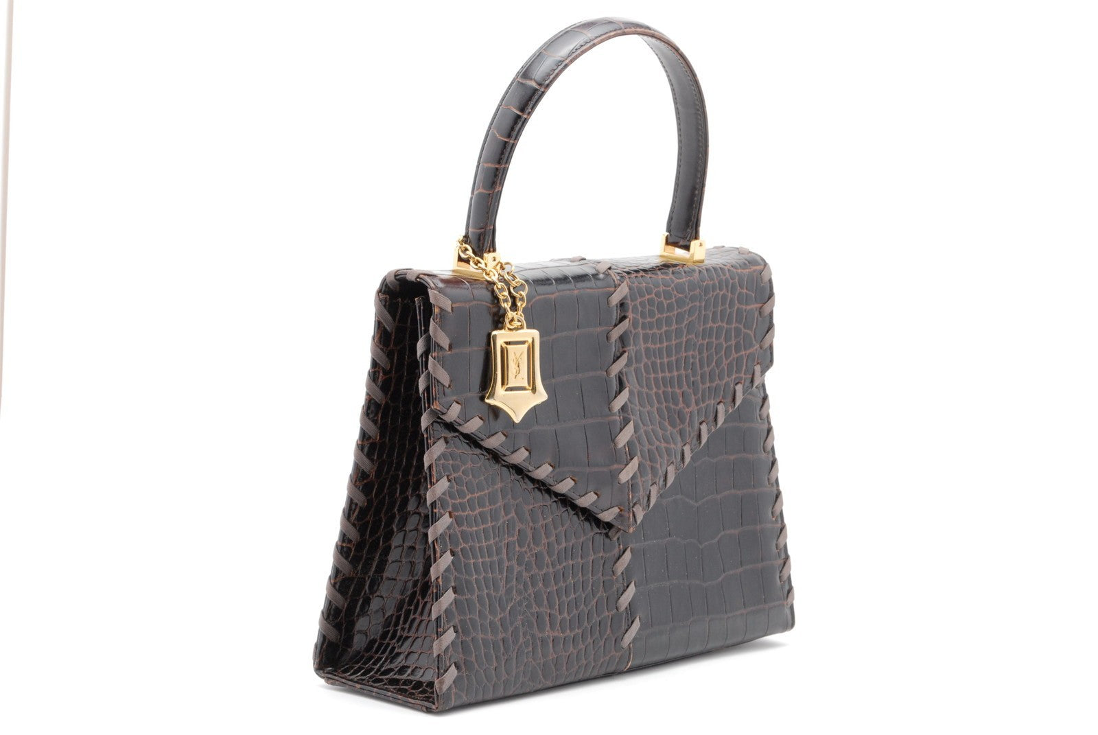 Saint Laurent Yves Hand Tote Bag - Brown, Leather 