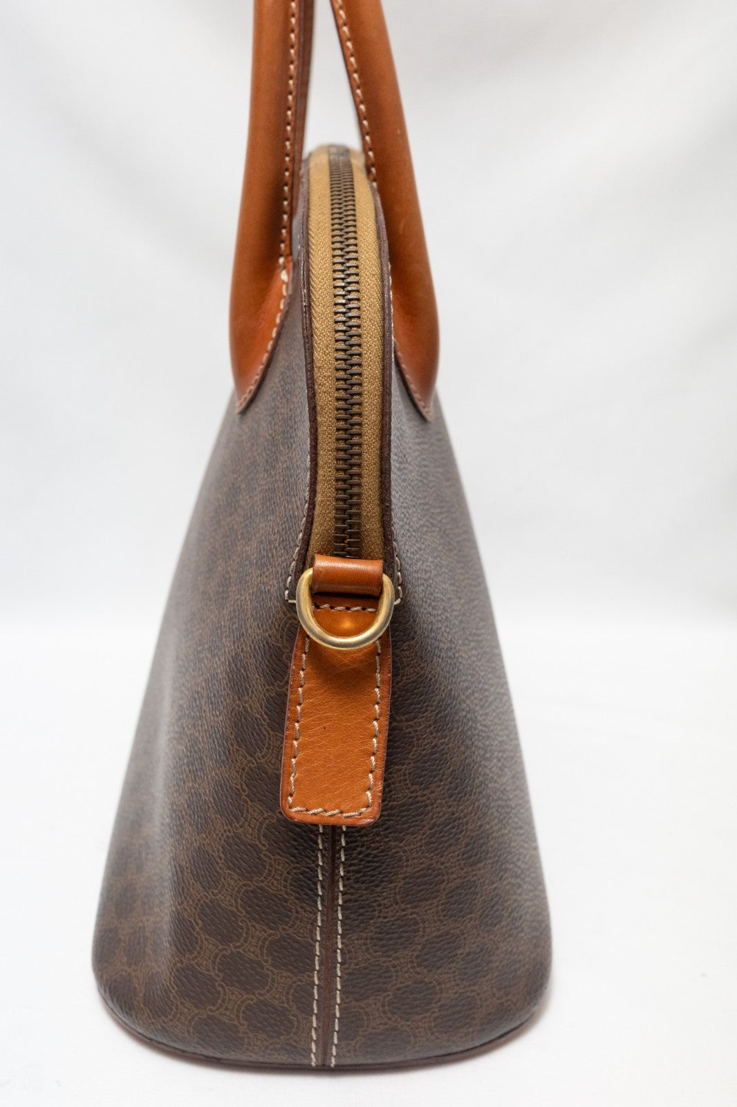 Celine Macadam Hand Bag - Brown, PVC Leather 