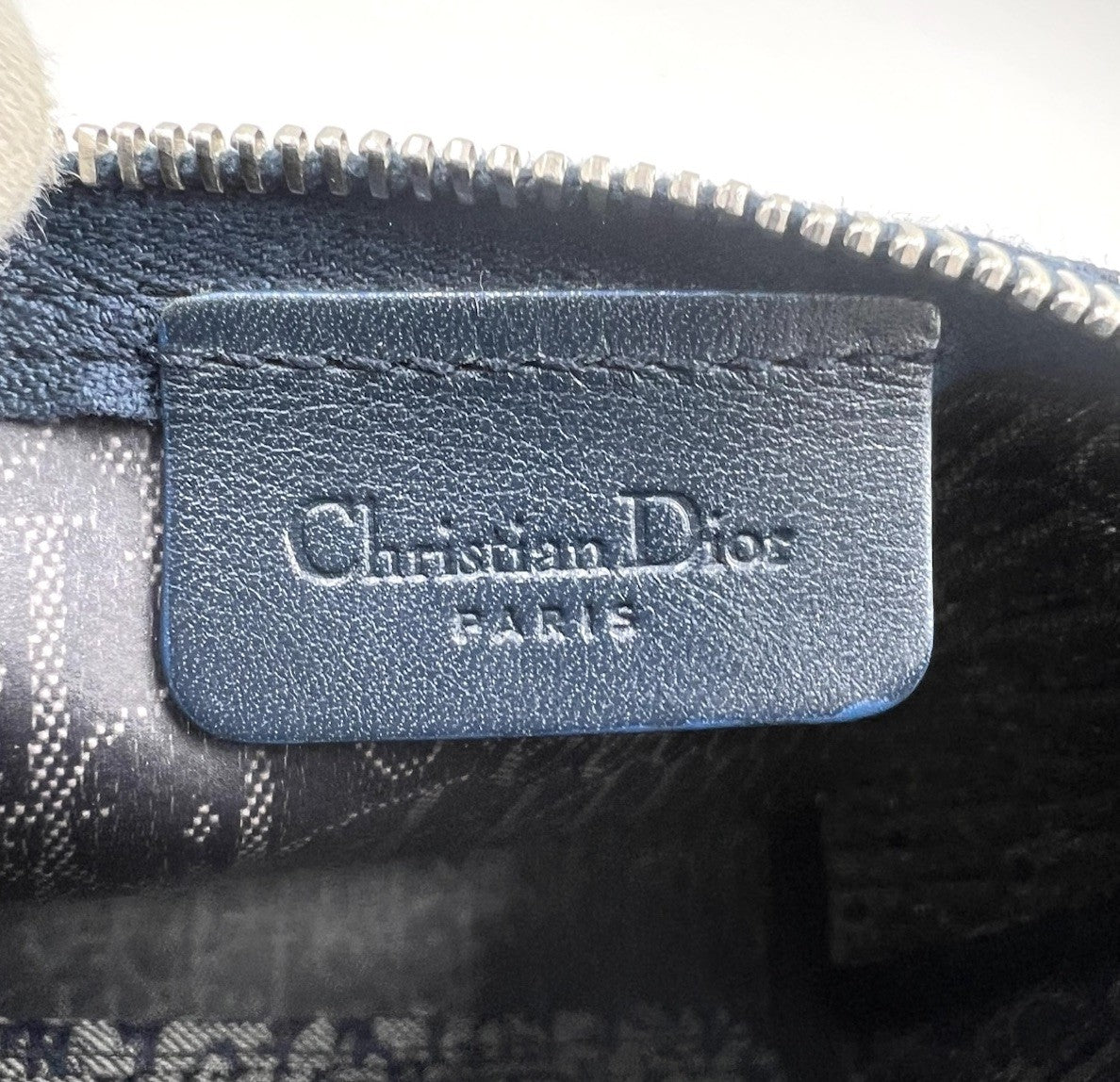 Christian Dior Trotter Mini Pouch Clutch Bag - Navy, Canvas
