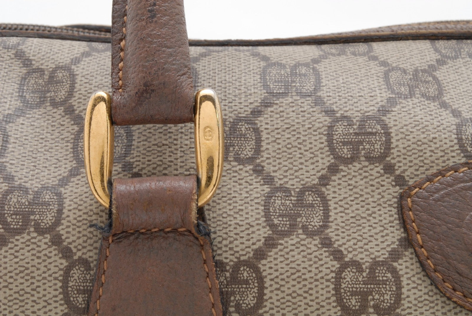 Gucci GG Supreme 2Way Boston Bag - Beige, PVC Leather