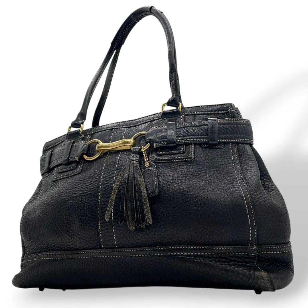 Coach T8 Handbag - Black, Leather
