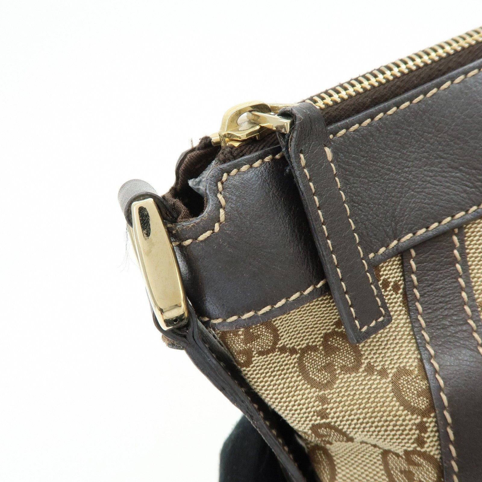 Gucci 203257 Shoulder Crossbody Bag - Brown, GG Canvas, Leather