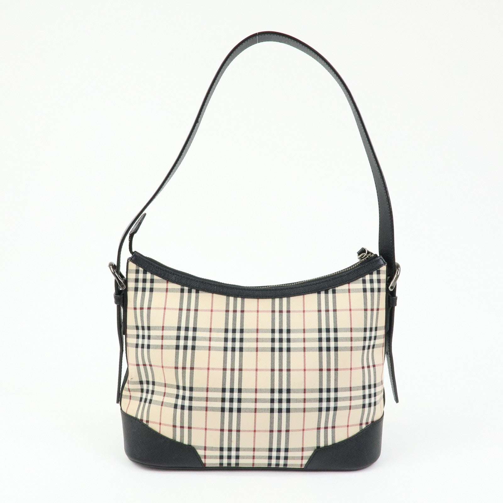 Burberry Nova Plaid Shoulder Bag - Beige, Canvas Leather