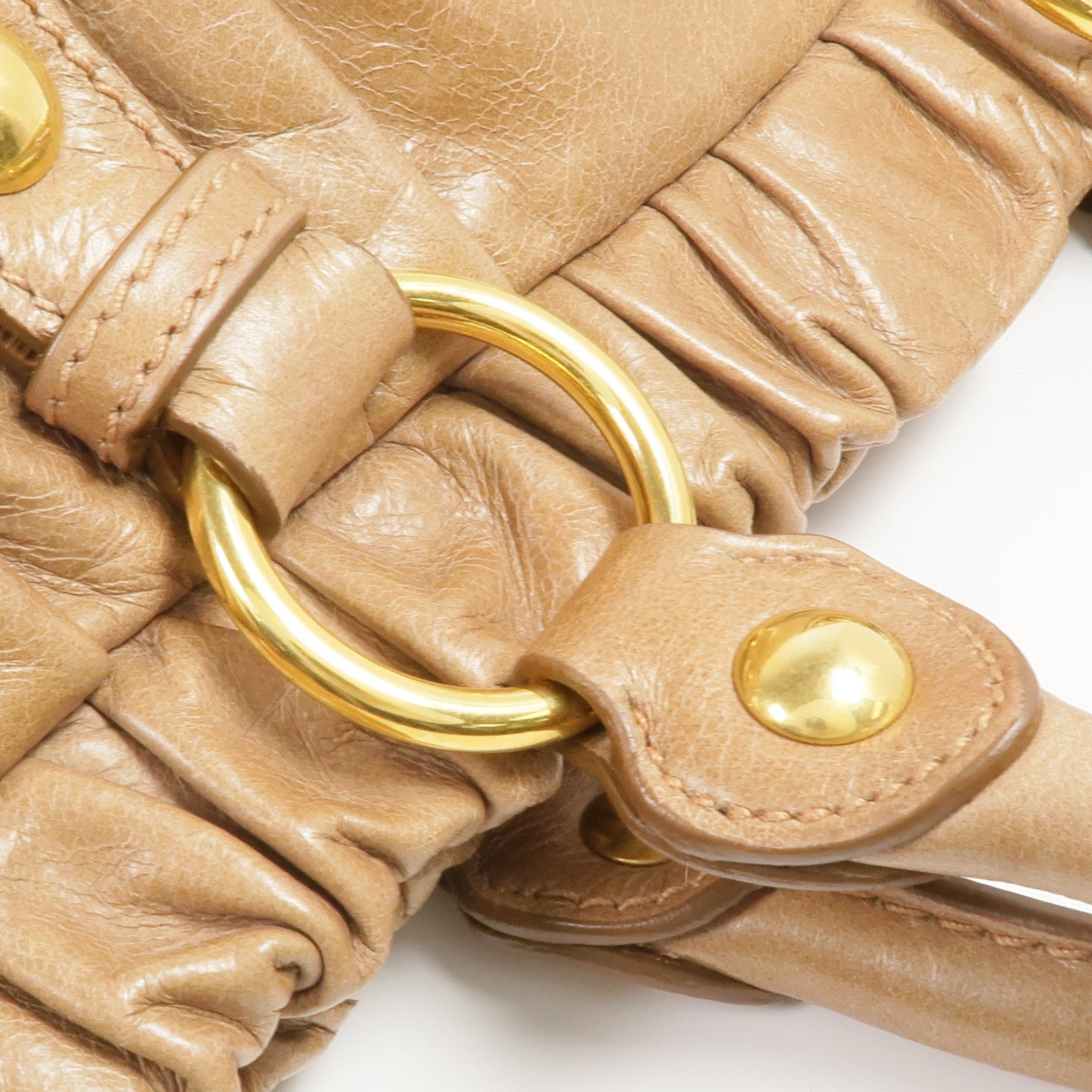 Miu Miu GHW 2 Way Shoulder Bag - Brown, Calfskin Leather 