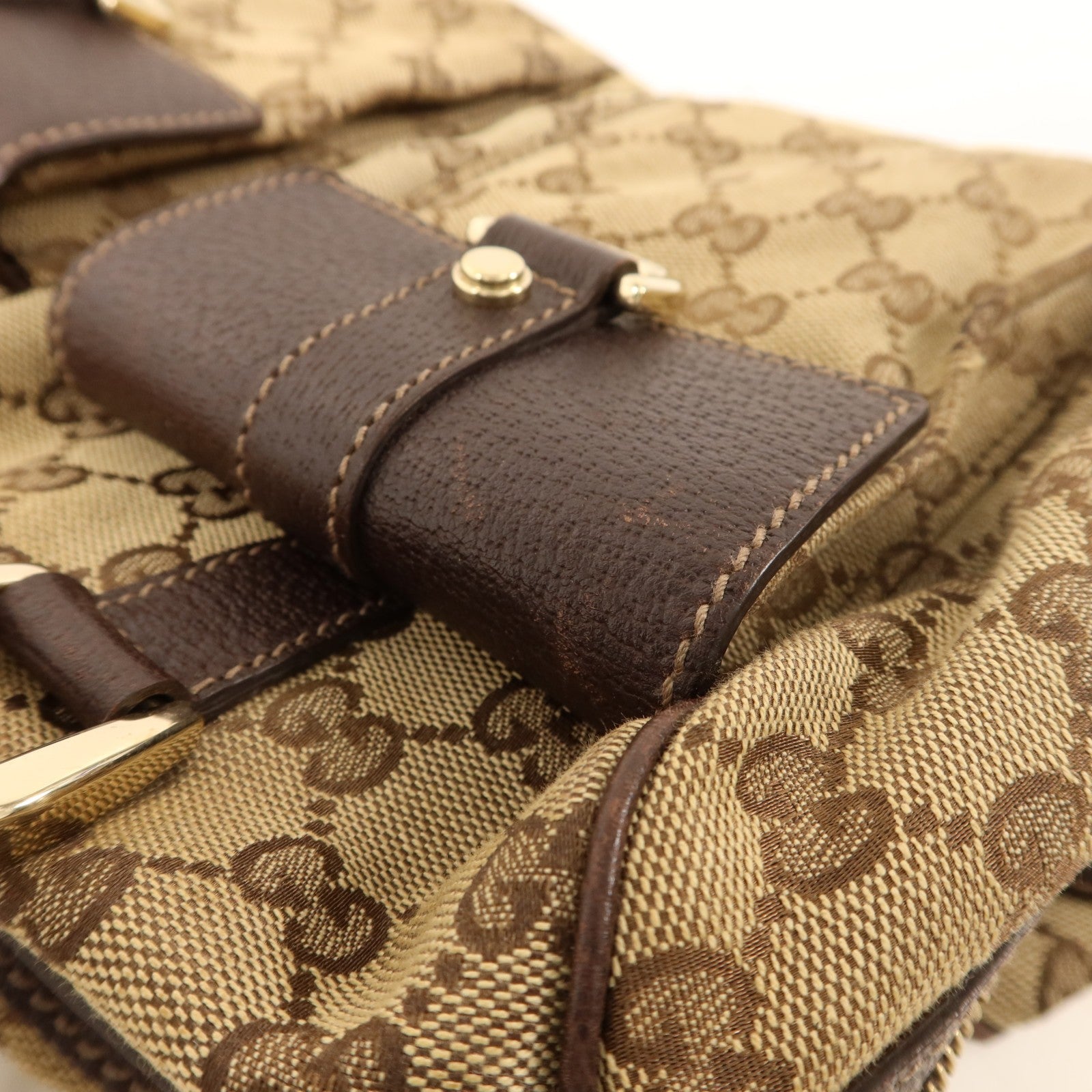 Gucci GG GHW Abbey Pocket Handbag - Brown, GG canvas