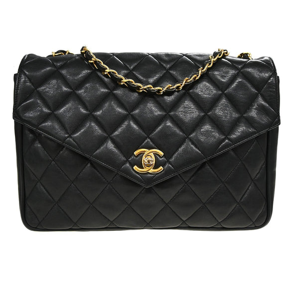 Chanel Single Chain Shoulder Bag - Black, Lambskin