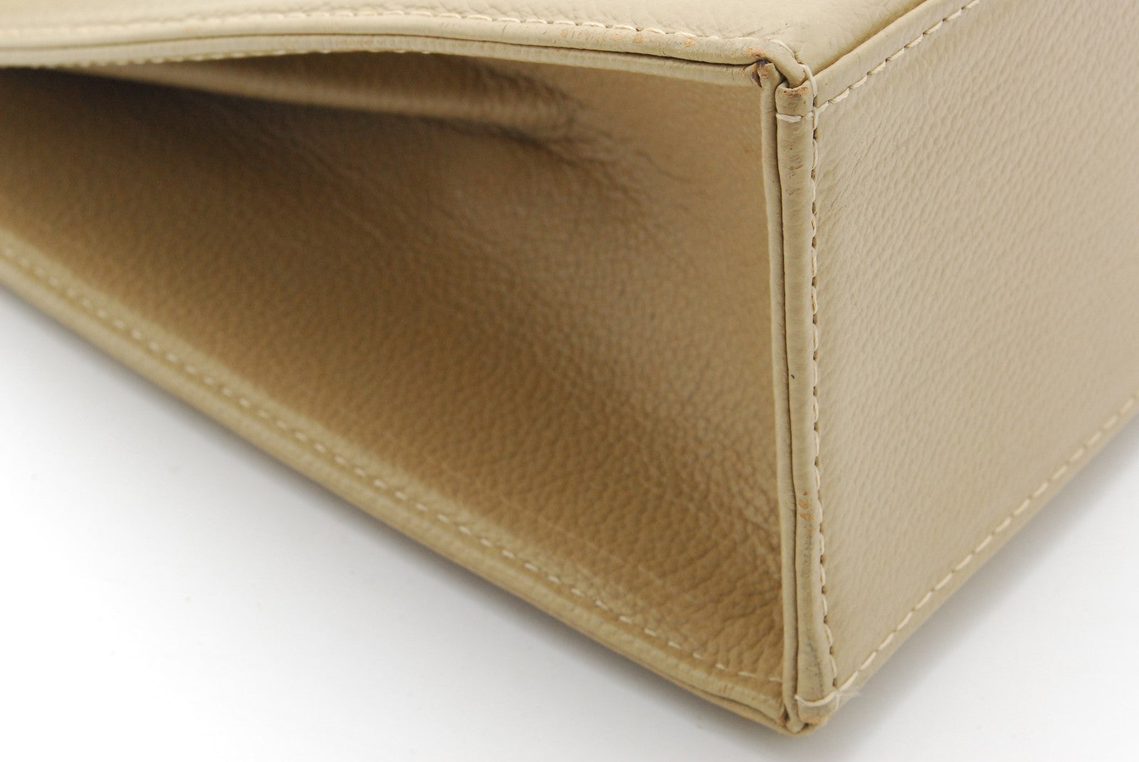 Saint Laurent Vintage Top Hand Bag - Beige, Leather 