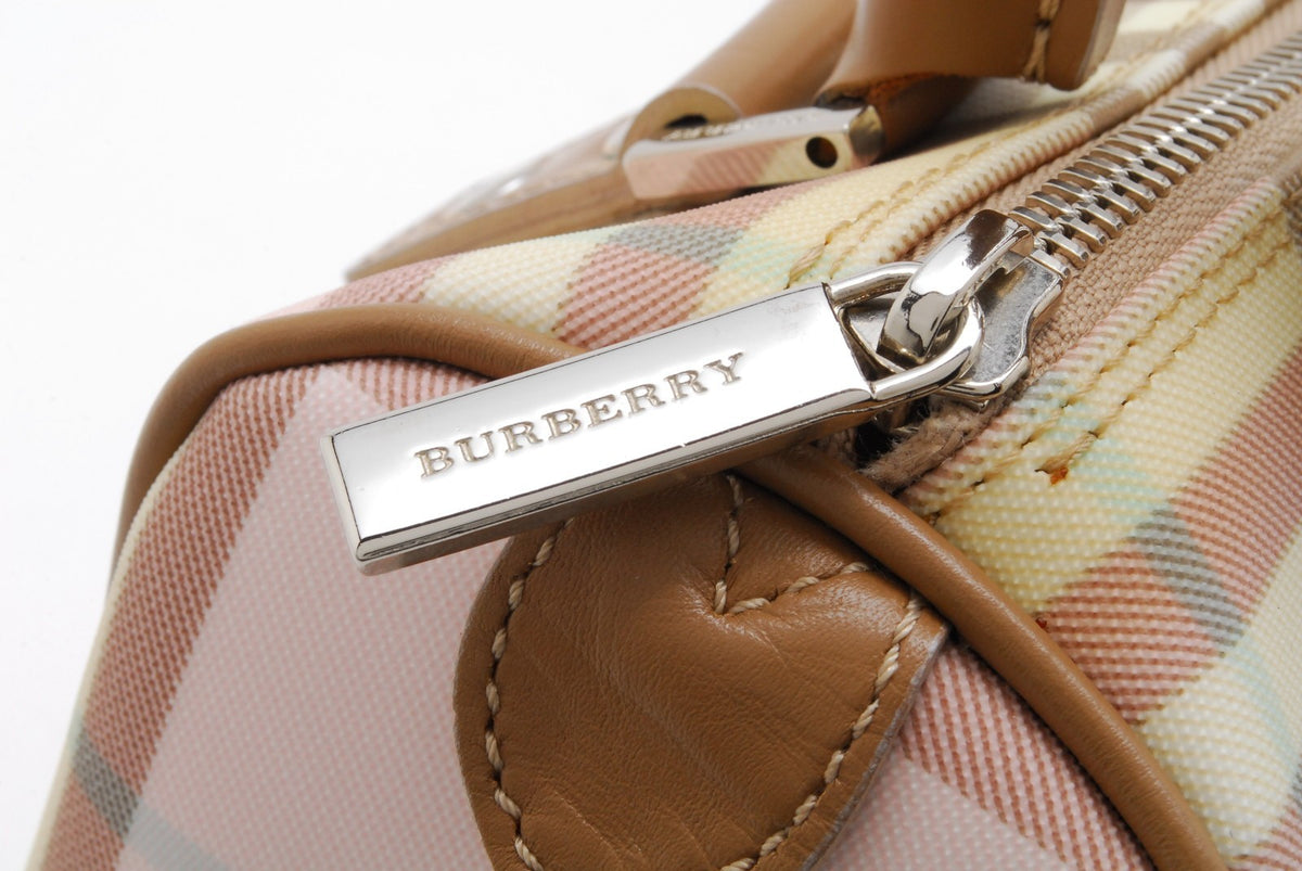 Burberry Nova Mini Boston Handbag - Red, Patent Leather