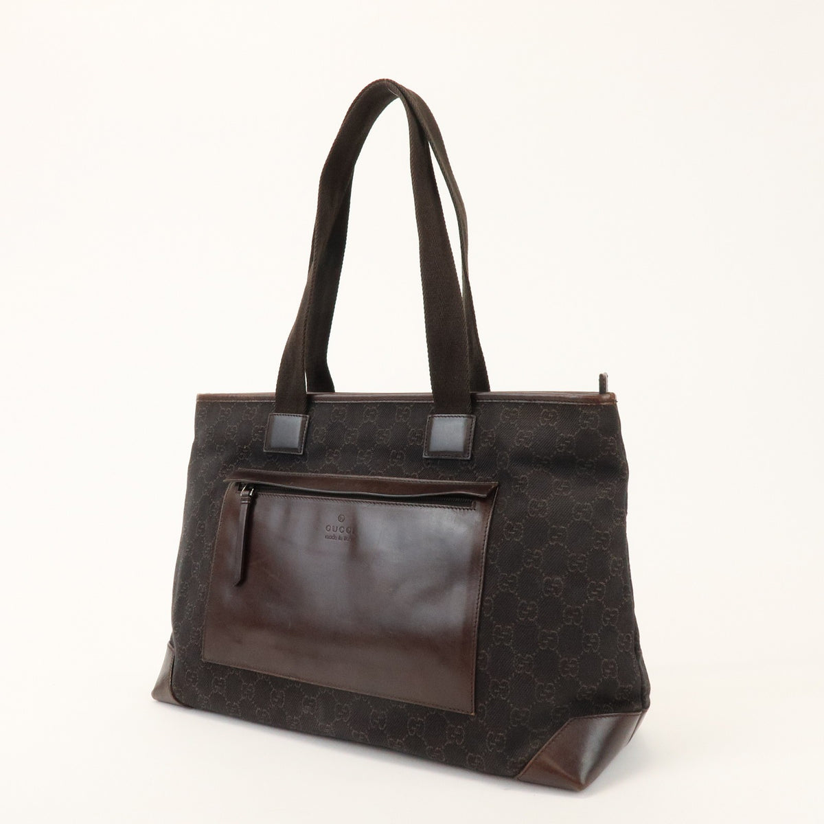 Gucci Tote Bag - Dark Brown, GG Canvas, Leather