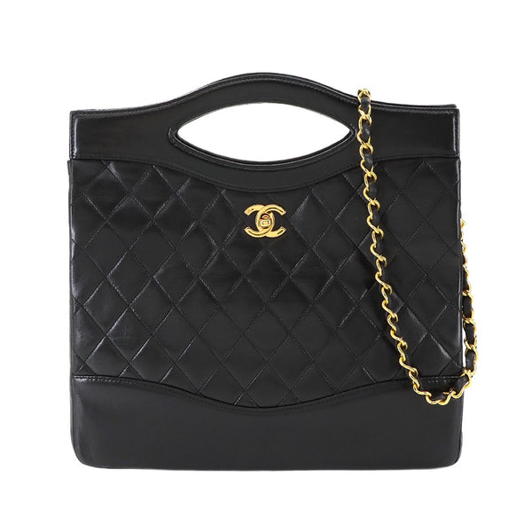 CHANEL Matelasse 2way Hand Shoulder Bag - Black, Leather 