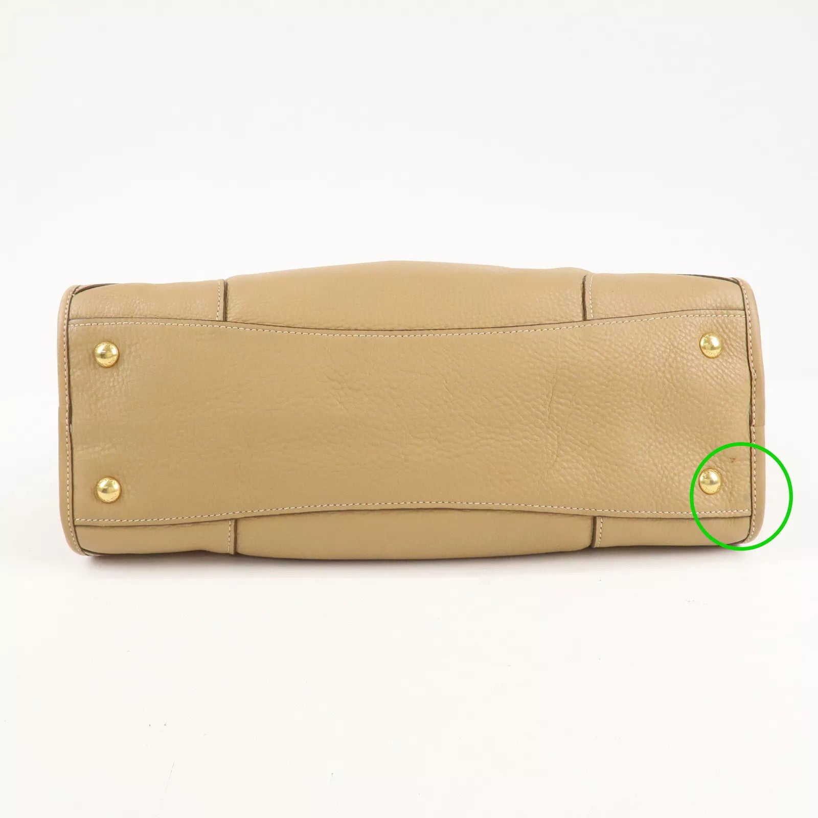 PRADA Logo Leather 2Way Bag - Beige, Leather