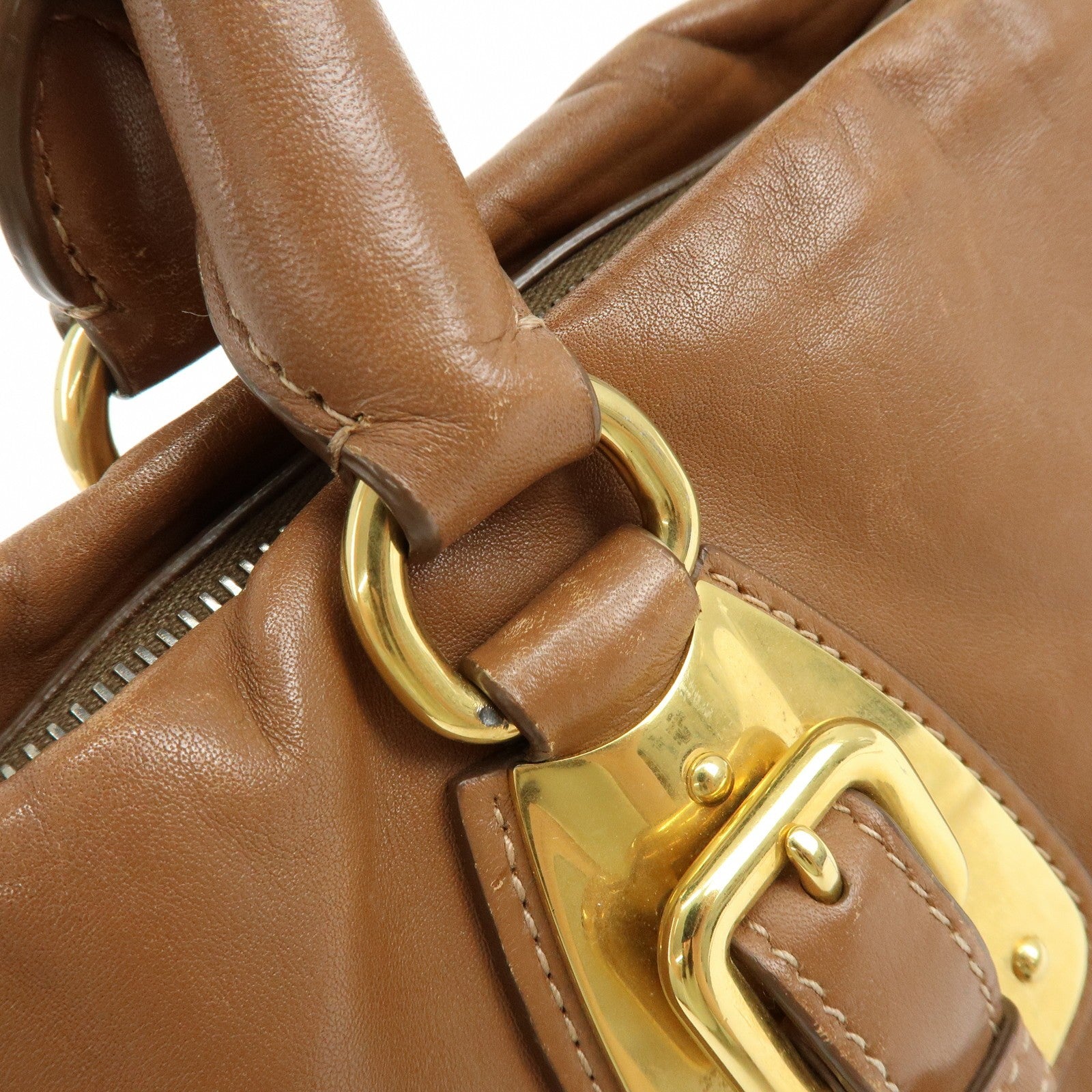 Prada 2Way Bag Handbag - Brown, Leather