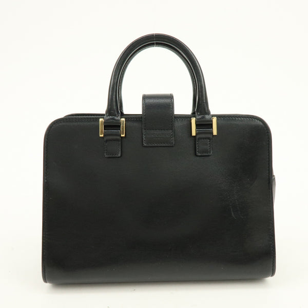 Saint Laurent Paris Baby Cabas Cassandra Hand Bag - Black, Leather 