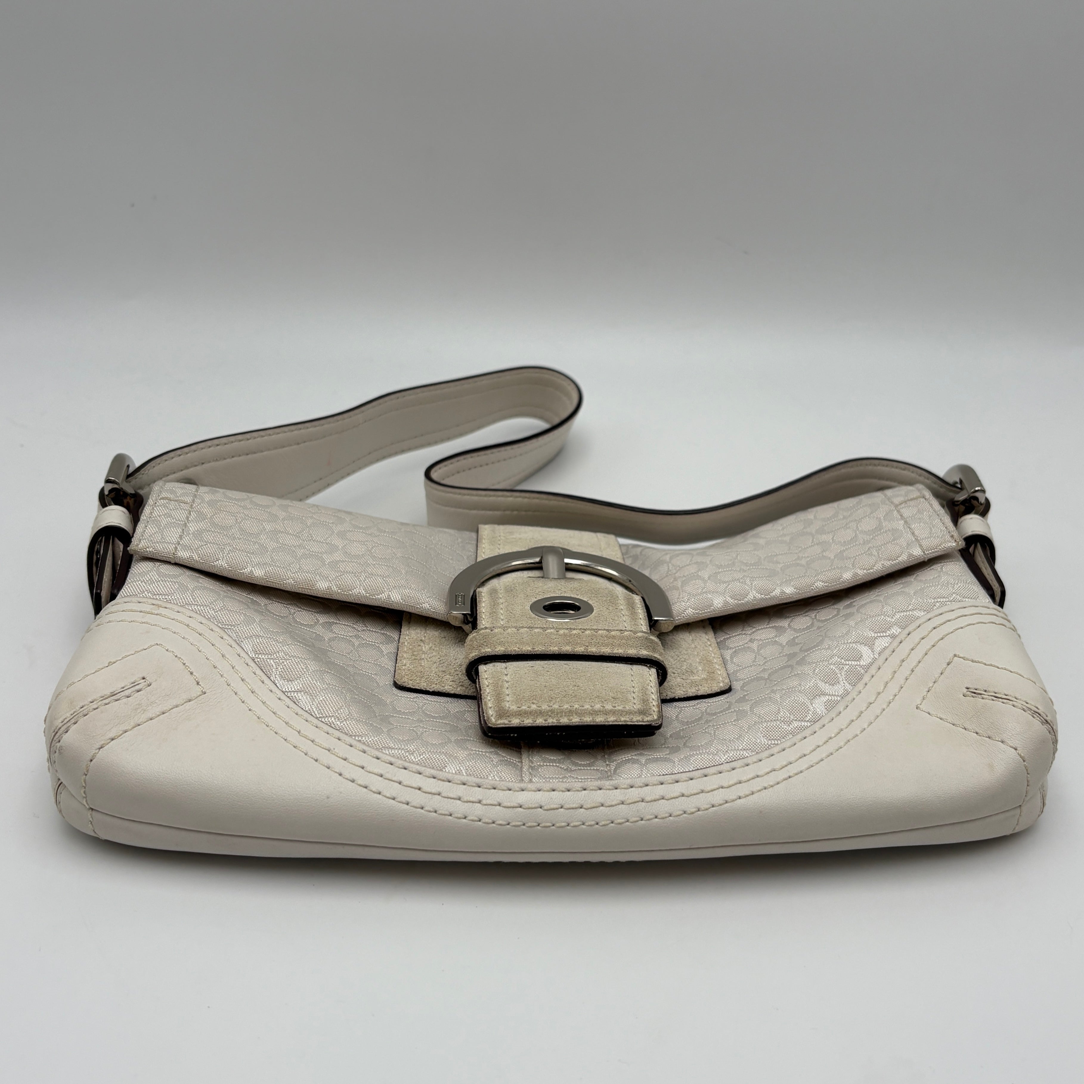 Coach Signature White Shoulder Bag