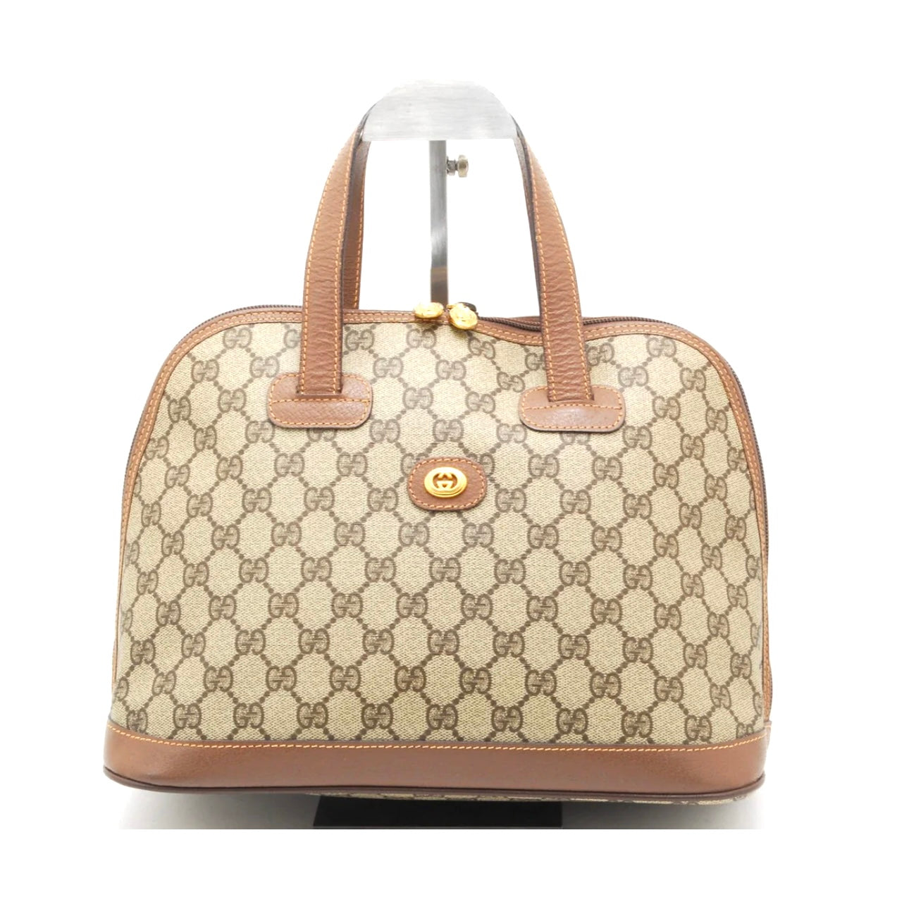 Gucci GG Supreme Hand Tote Bag - Beige Brown, PVC Leather