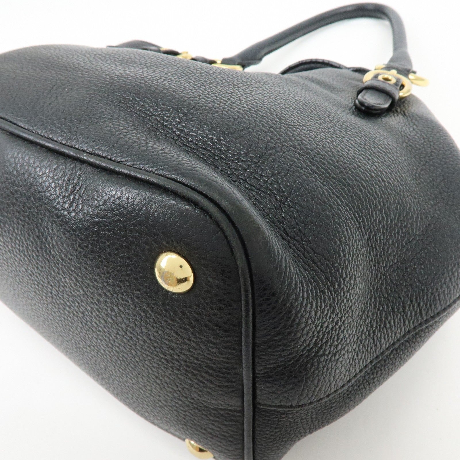 Miu Miu Vittello Phoenix 2Way Hand Shoulder Bag - Black, Leather