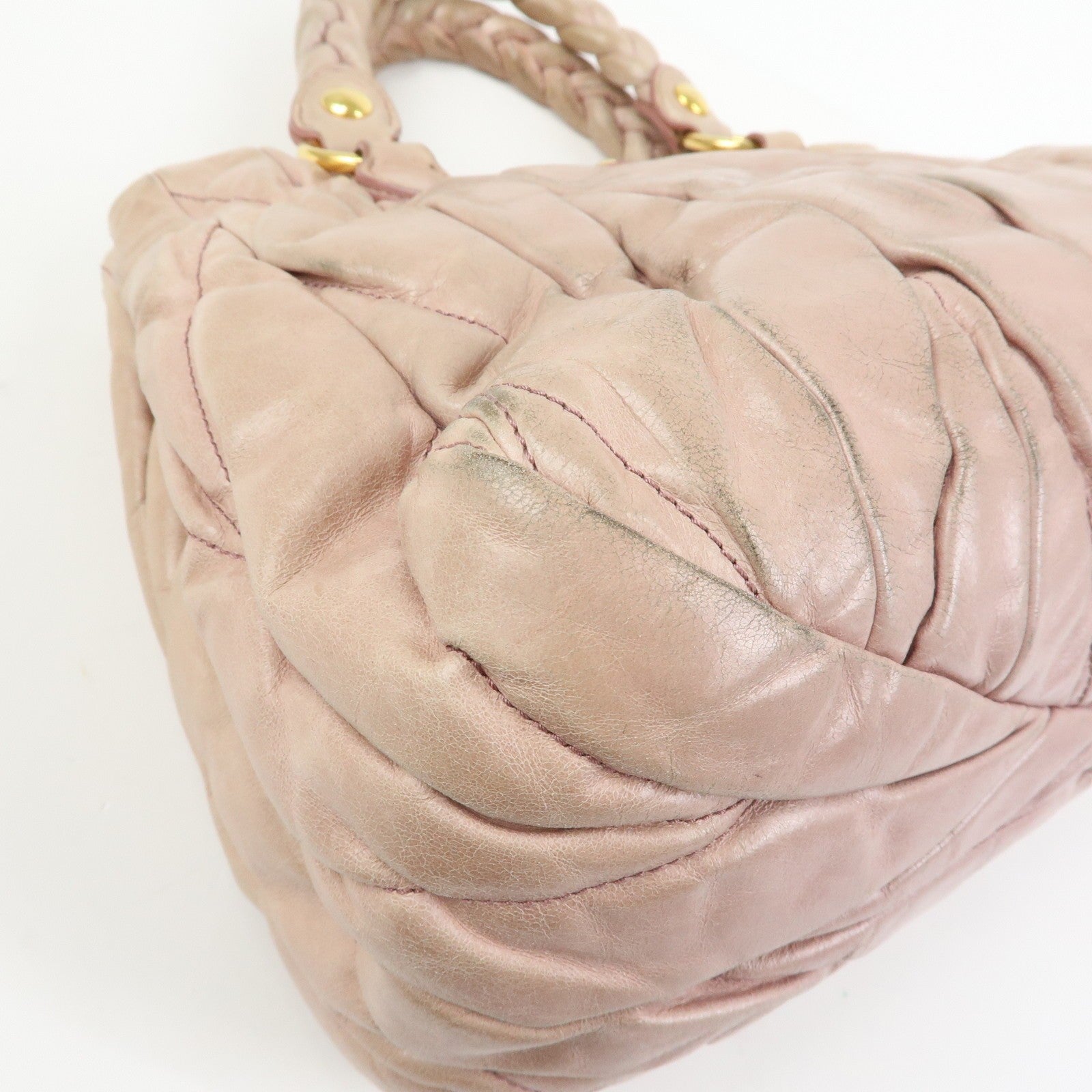 Miu Miu Matelasse 2Way Bag - Pink Beige, Leather