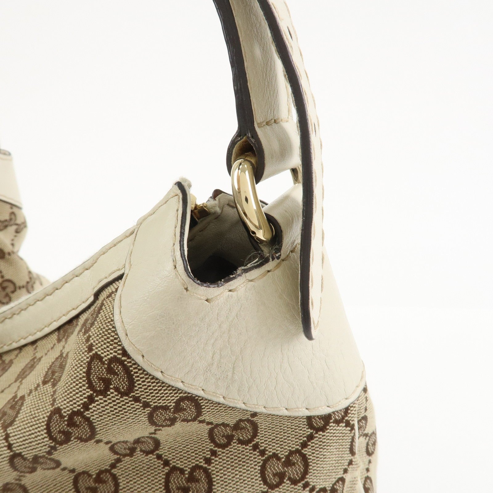 Gucci Shoulder Bag - Brown/Ivory, GG Canvas/Leather 
