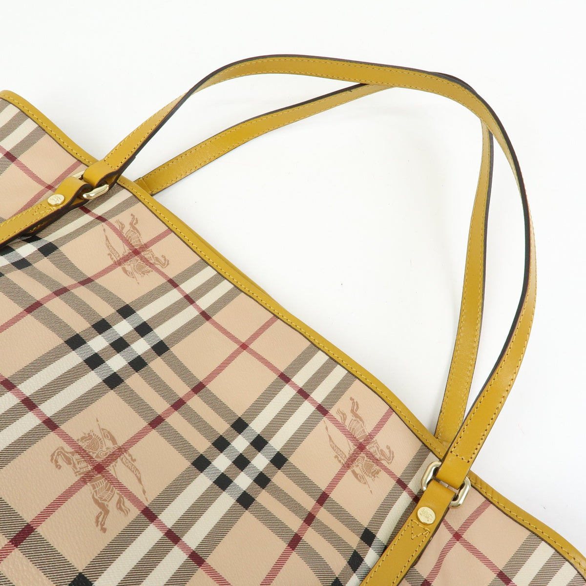 Burberry Tote Bag - Beige, Mustard Yellow, PVC, Leather- מגיע עם הארנק