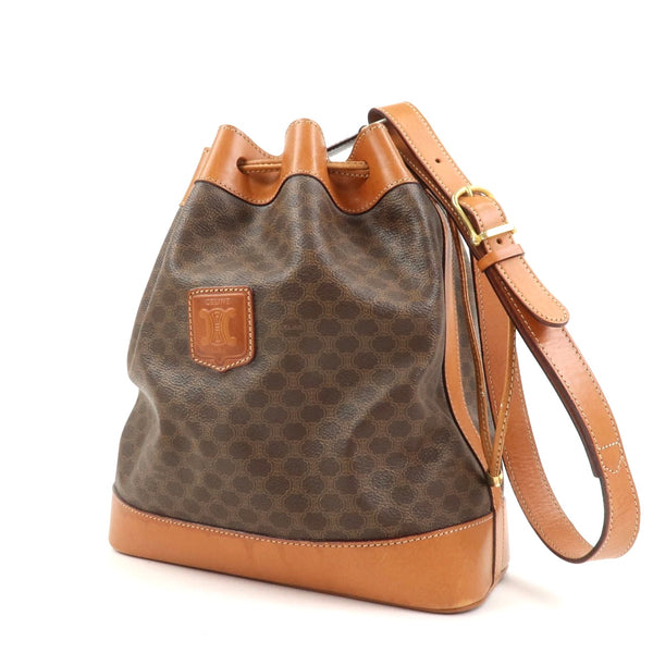 CELINE Macadam Bucket Drawstring Shoulder Bag
