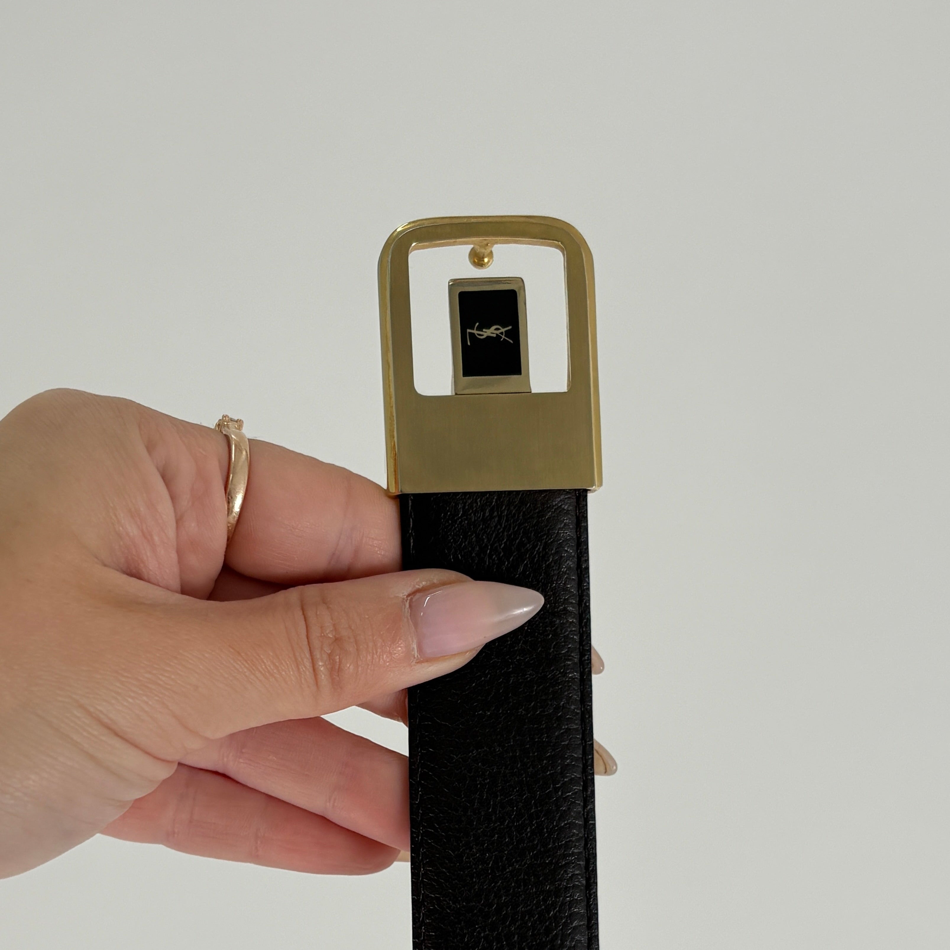 Saint Laurent Brown Leather Belt