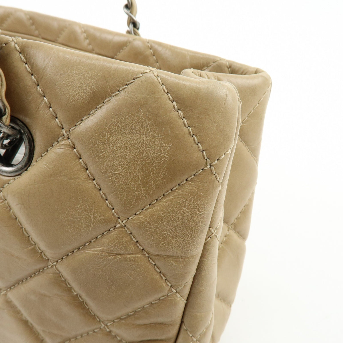 Chanel COCO Mark Matelasse Chain Shoulder Bag - Beige, Calf Skin
