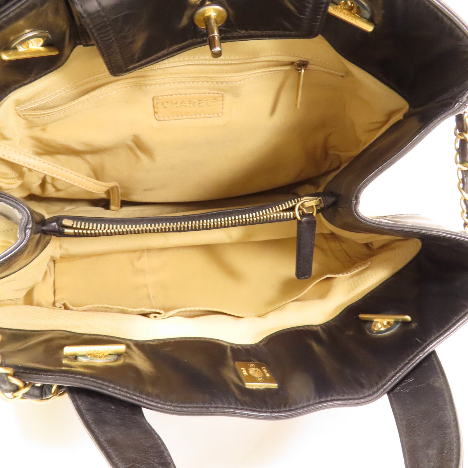 CHANEL CC GHW 2 Way Shoulder Bag - Beige, Leather