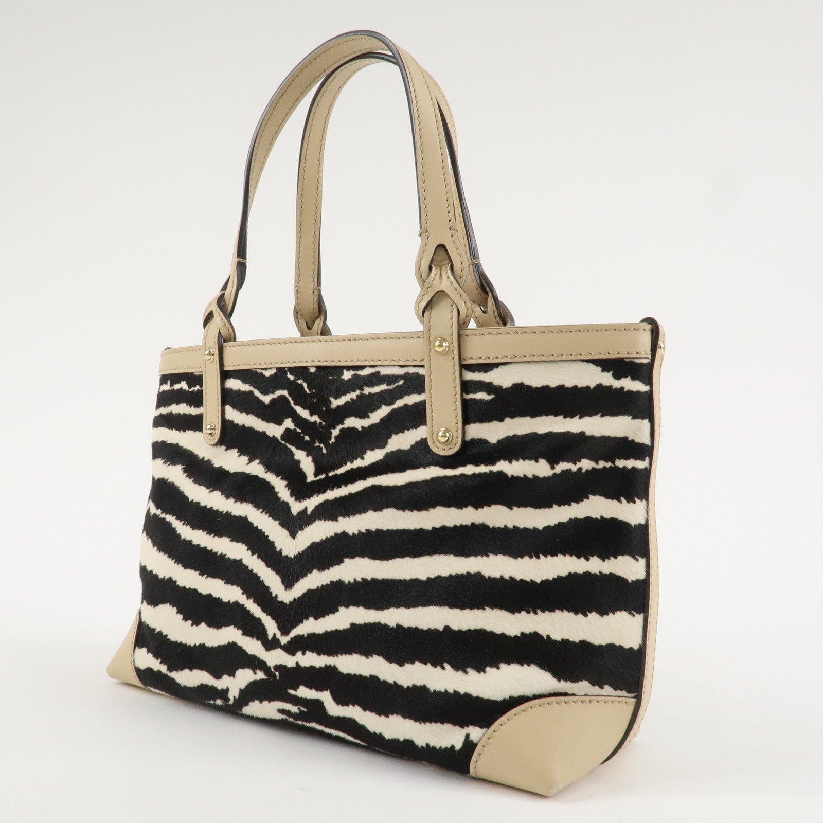 Gucci Tote Bag - Beige, Black, Haraco Leather