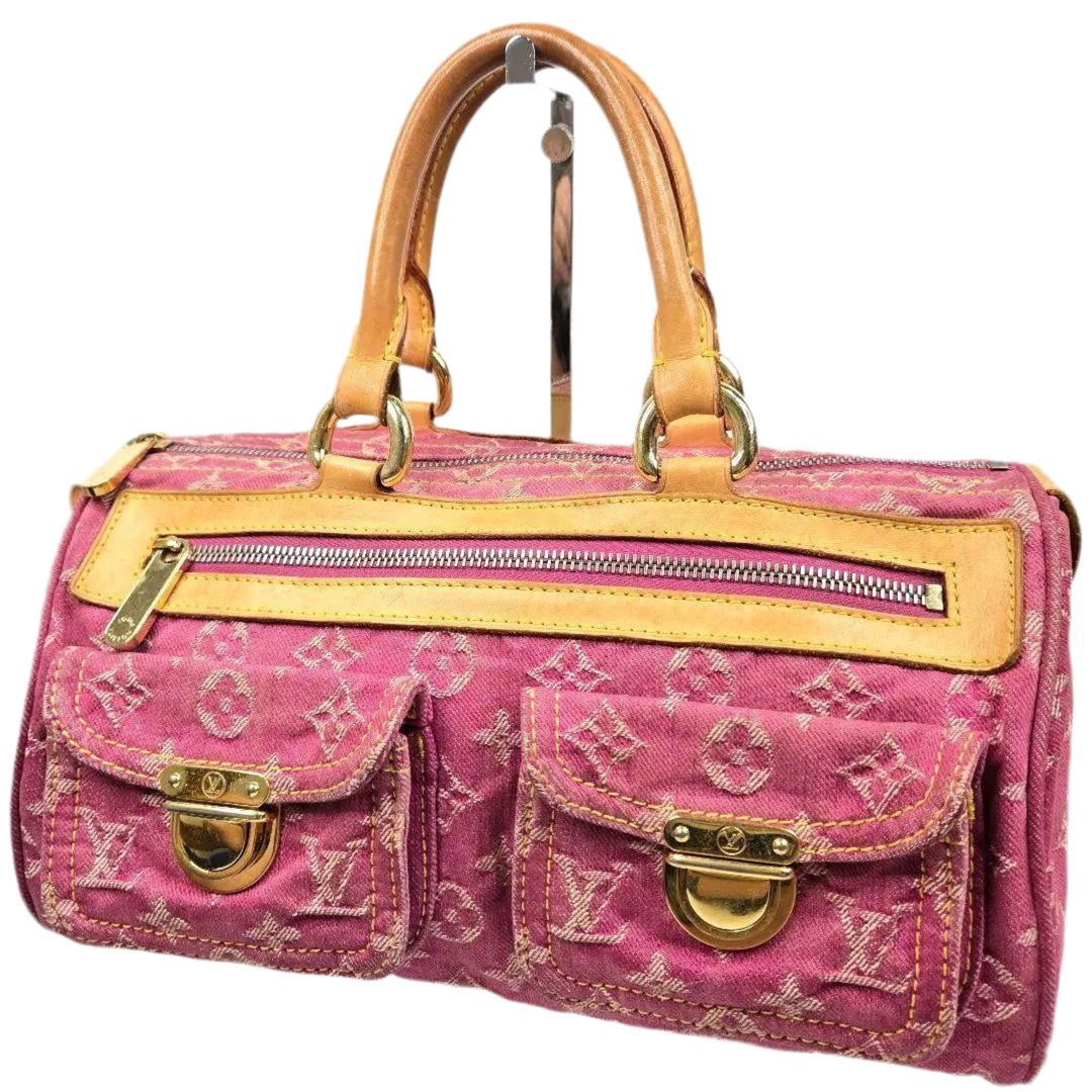 Louis Vuitton Monogram Denim Neo Speedy Handbag - Pink x Beige, Denim Leather