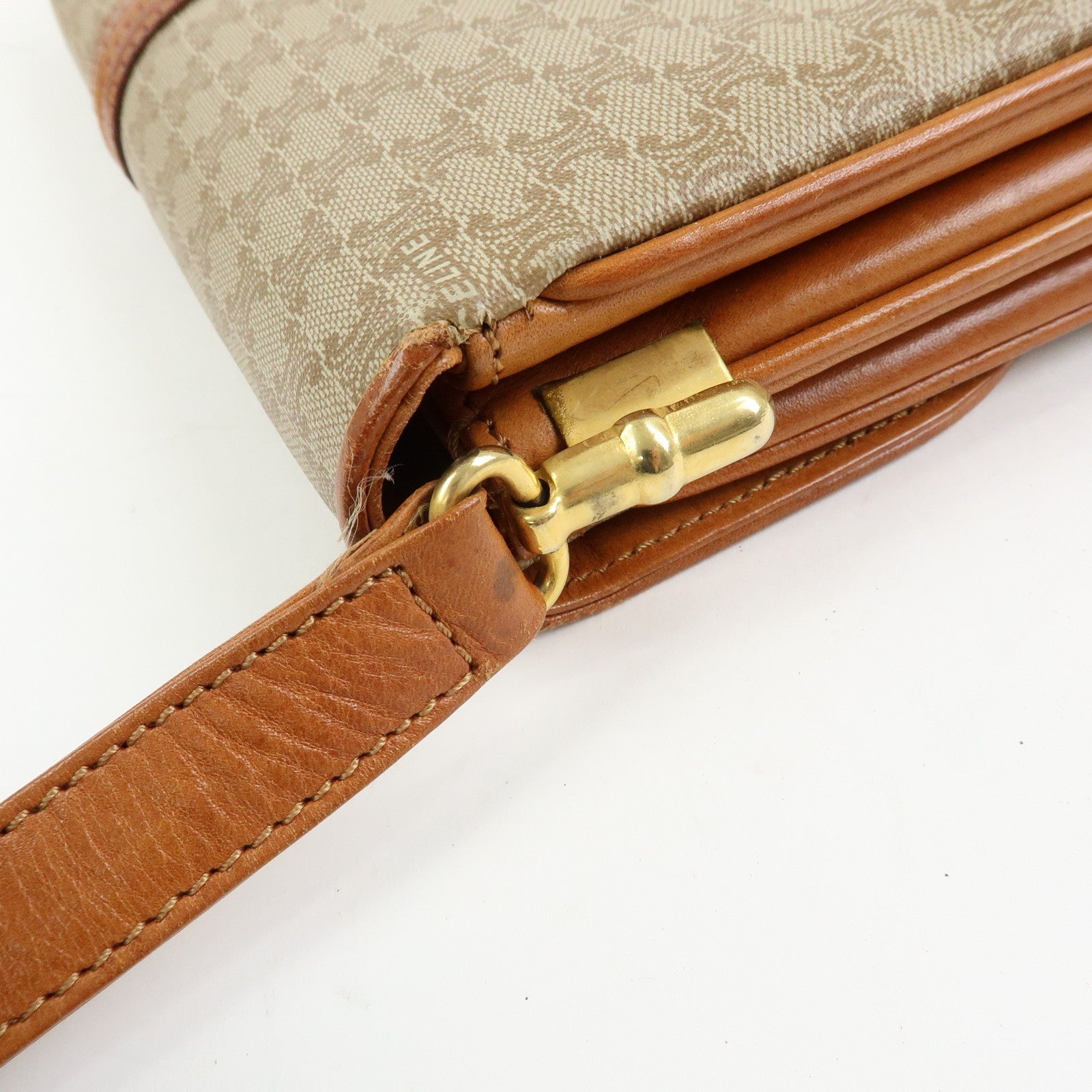 Celine Macadam Shoulder Bag - Beige, PVC Leather