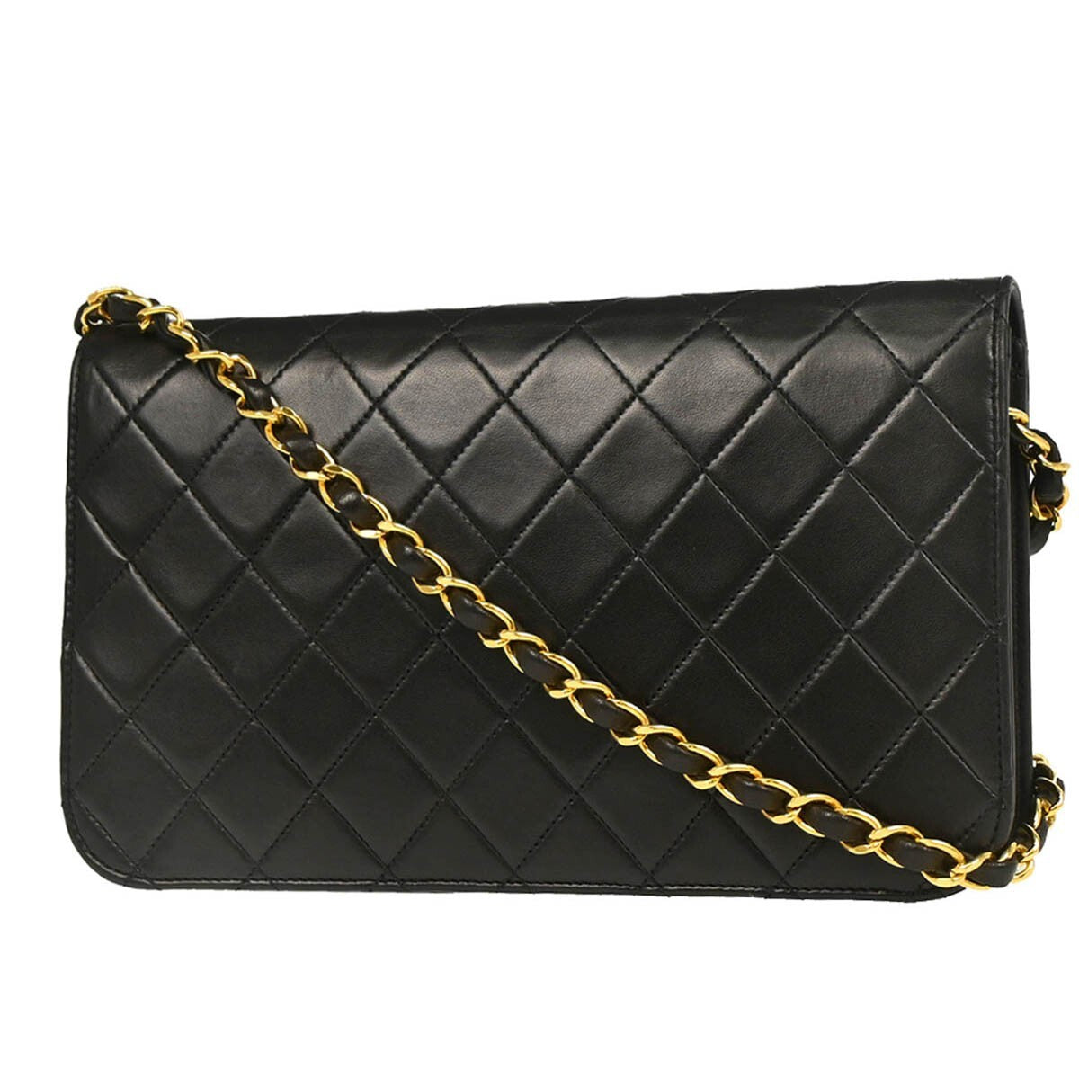 Chanel Single Chain Shoulder Shoulder Bag - Black, Lambskin Leather