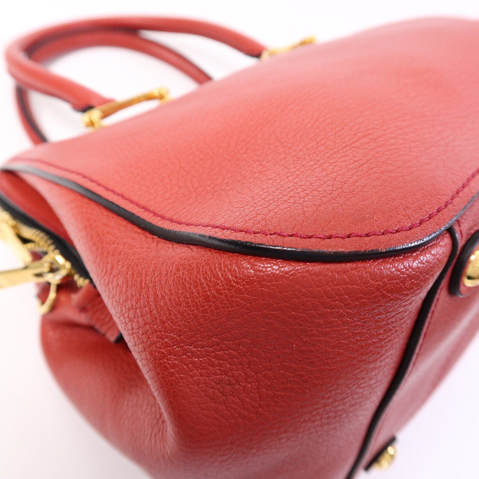 Miu Miu GHW 2 Way Shoulder Bag - Red, Calfskin Leather