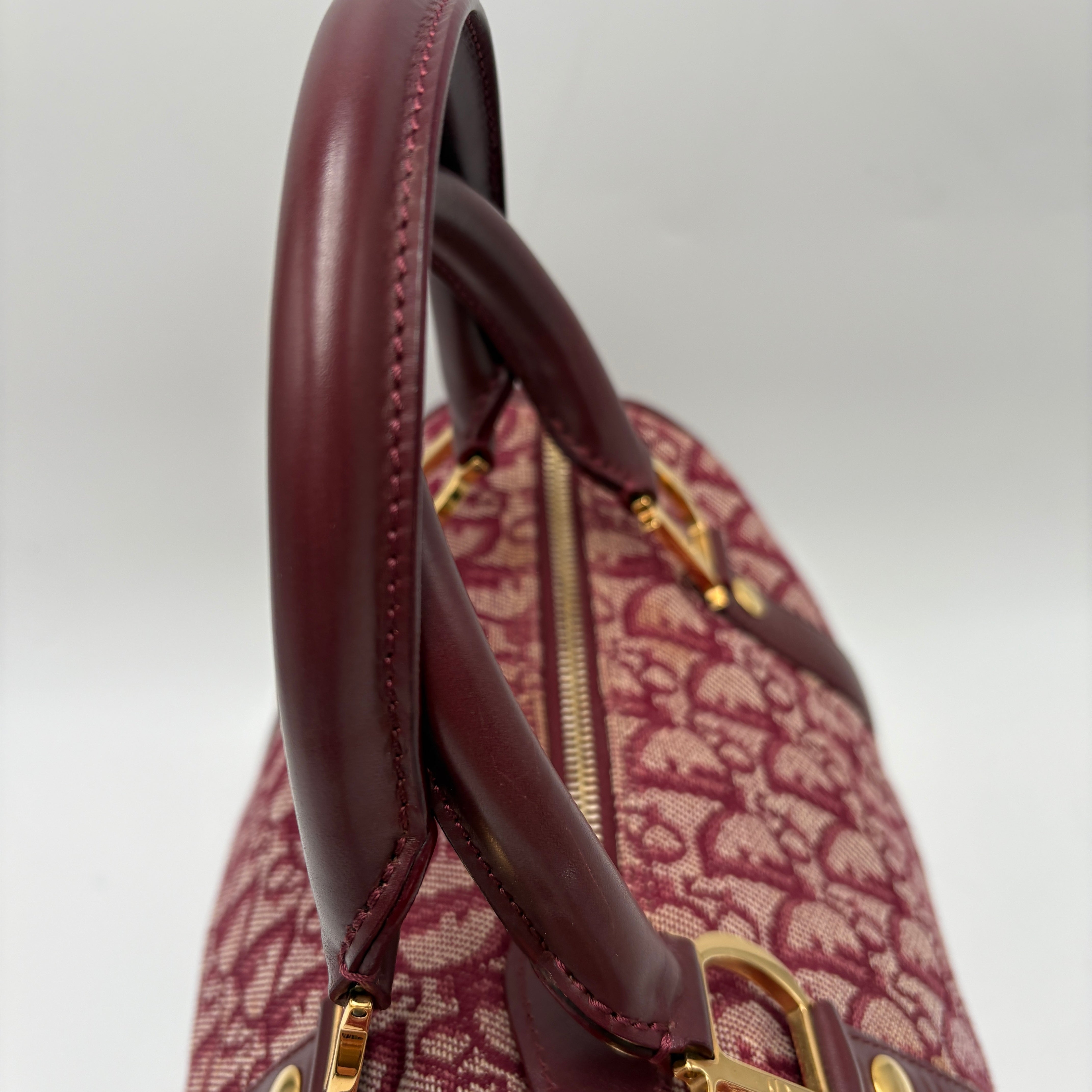 Dior Trotter Boston burgundy bag