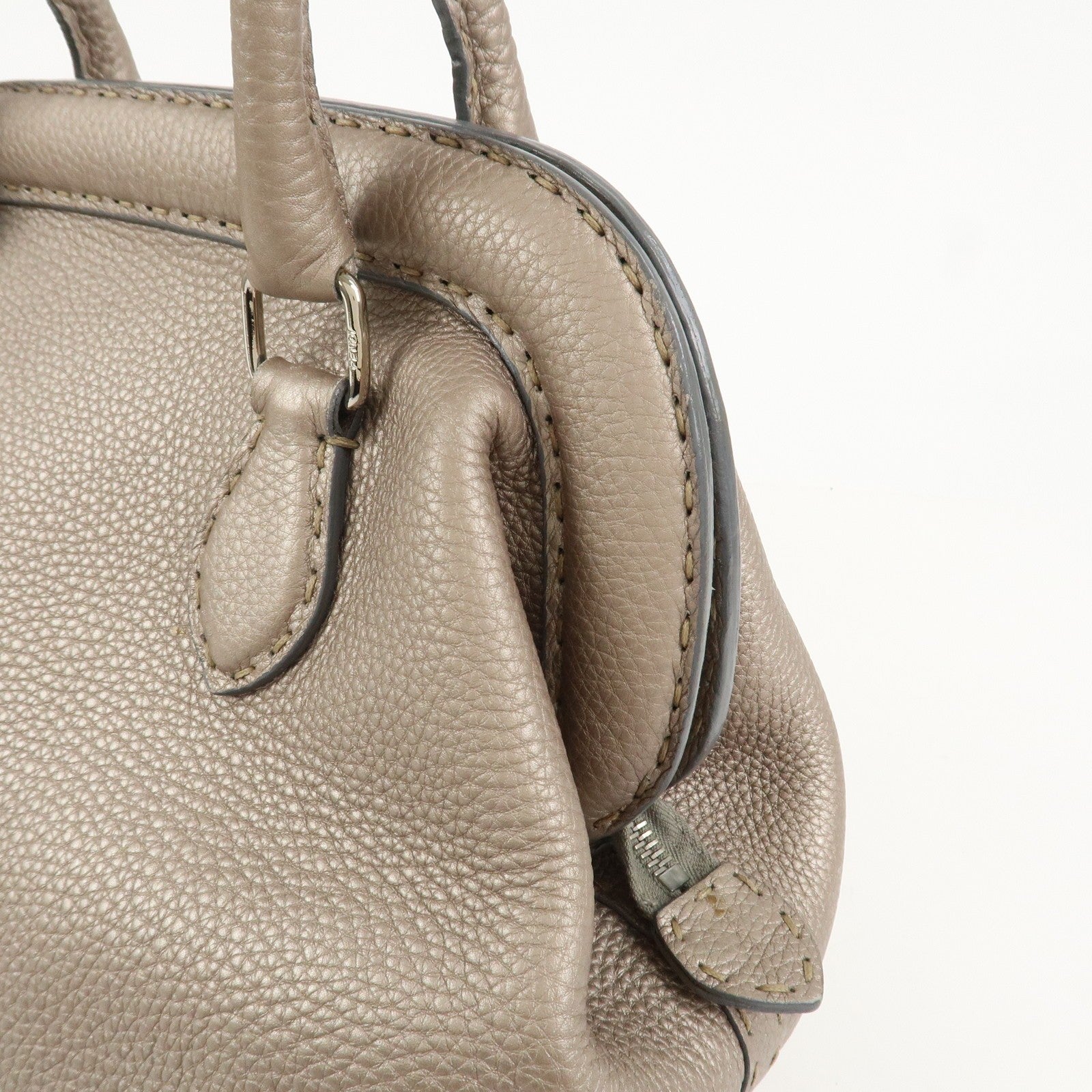Fendi Hand Bag - Greige, Leather