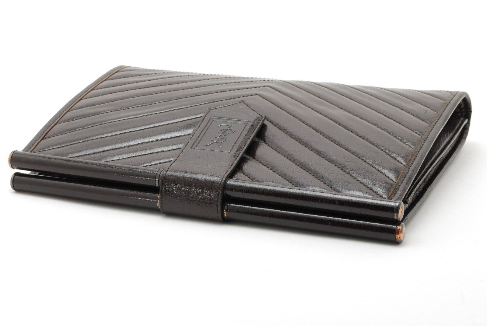 Saint Laurent Yves Clutch Bag - Brown, Leather