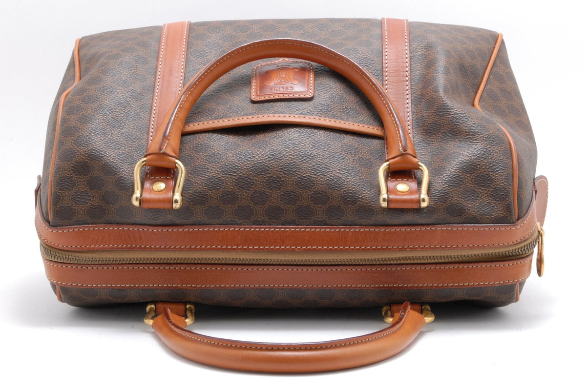 Celine Macadam Boston Handbag - Brown, PVC Leather