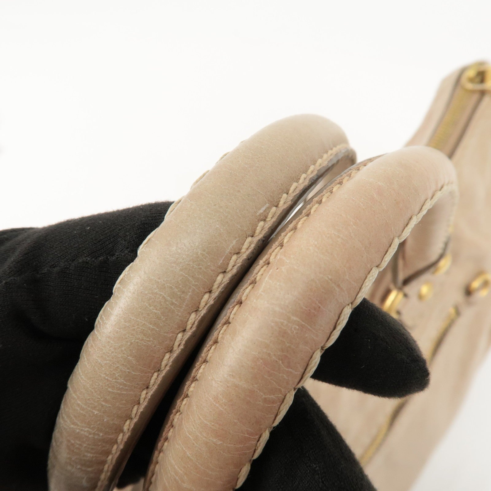 Prada Leather 2way Bag - Beige, Leather