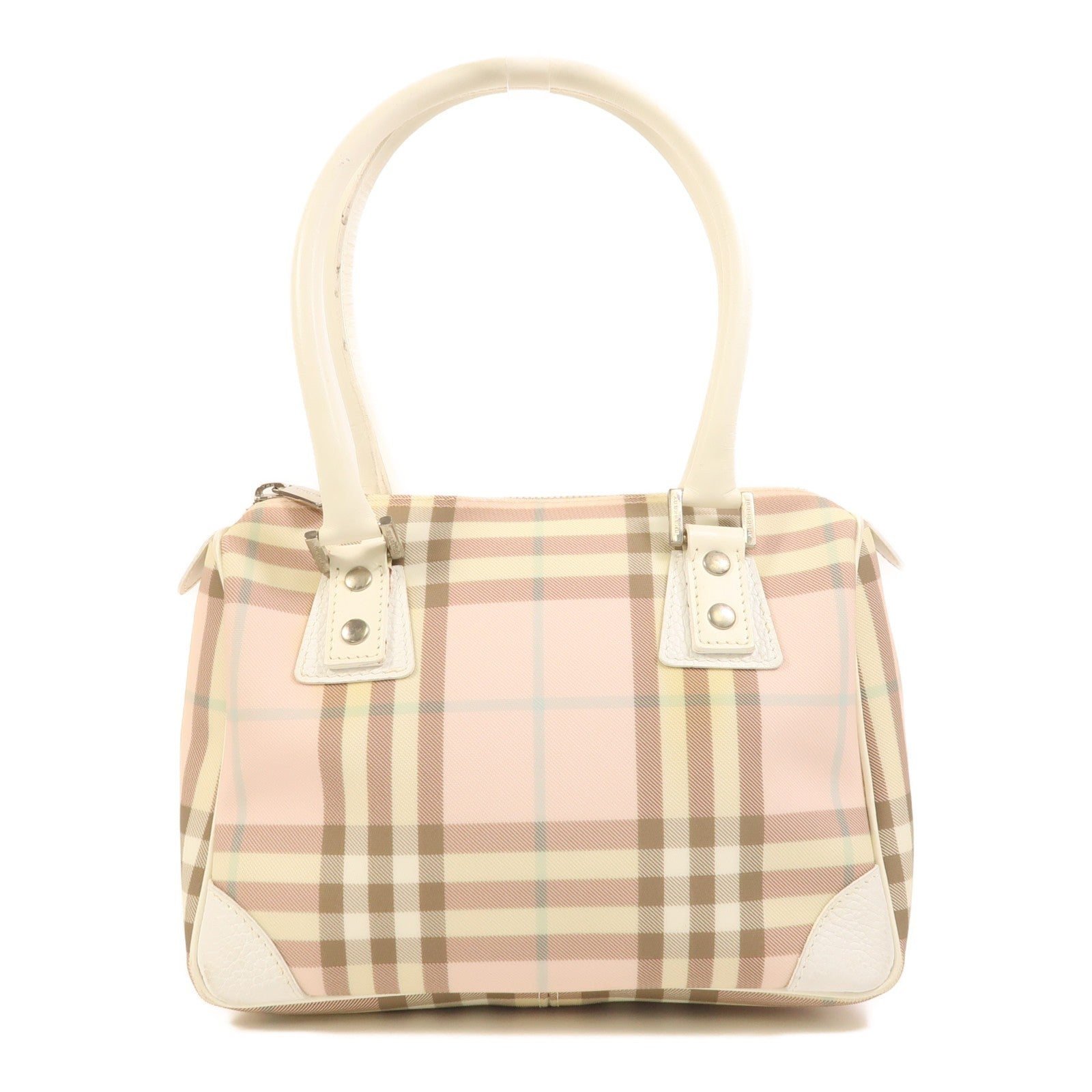 Burberry SHW Hand Bag - Pink White, Coated Canvas